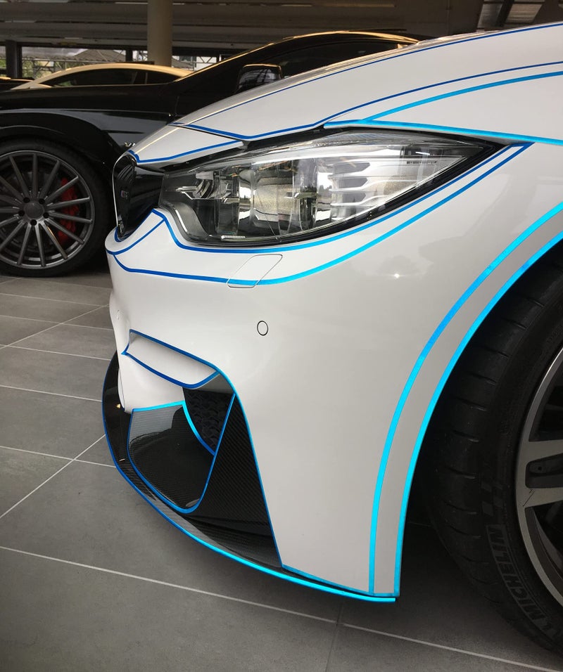 fangfei 0.4" X148' Car Reflective Body Rim Funny DIY Stickers Warning Safety Auto Motorcycle Bike Decal Body Cover Decoration Strip(Blue) - Image 4